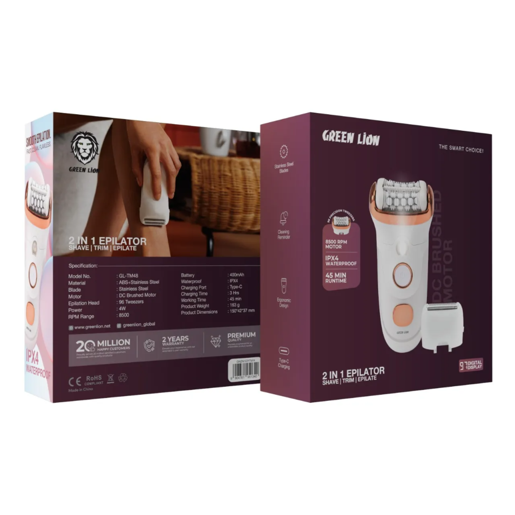 اپیلاتور دو کاره گرین لاین (Green Lion 2-in-1 Epilator)