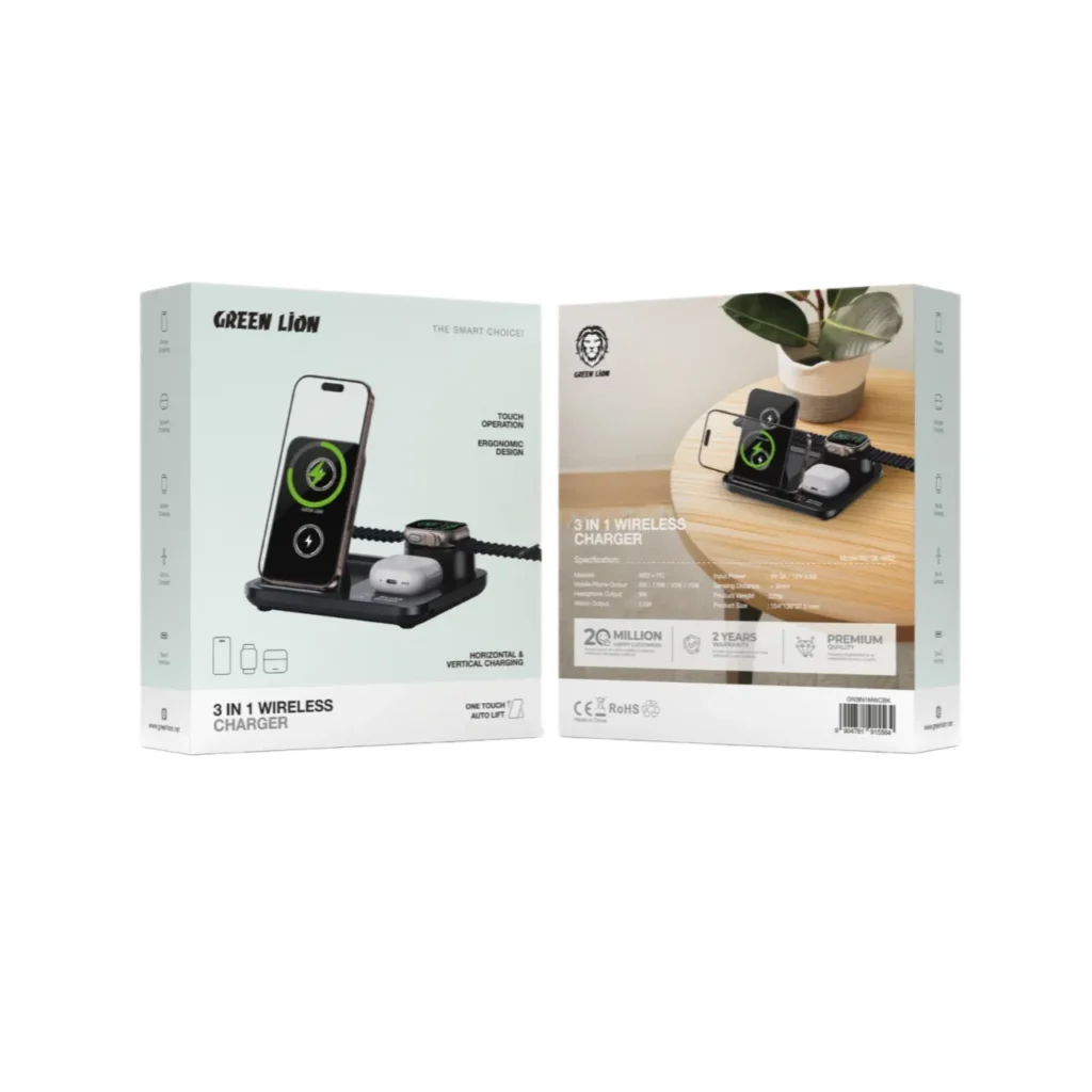 شارژر وایرلس ۳ در ۱ گرین لاین | Green Lion 3in1 Multifunctional Wireless Charger
