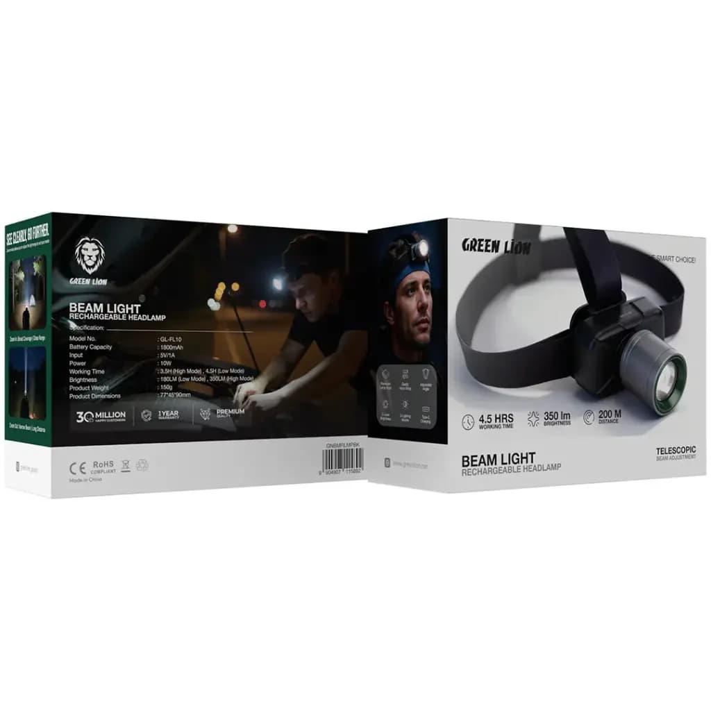 خرید هد لایت شارژی گرین لاین مدل Beam Light
