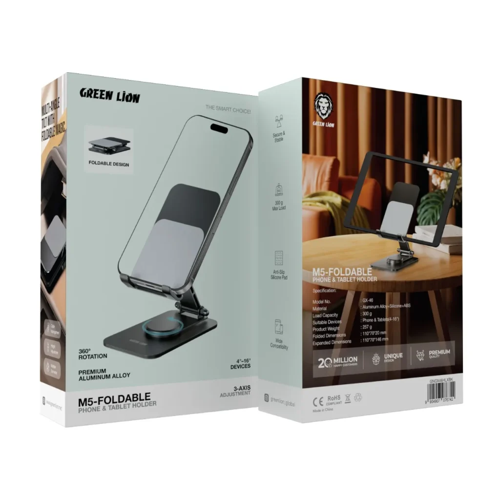پایه نگهدارنده تاشو موبایل و تبلت گرین لاین M5