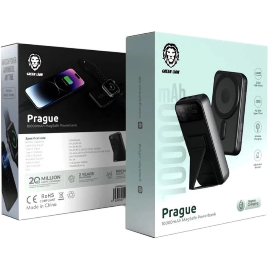 پاوربانک ۱۰۰۰۰ میلی‌آمپر پراگ گرین لاین Green Lion Prague