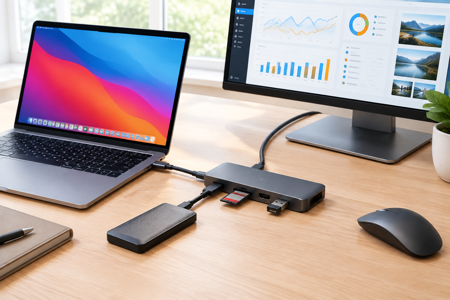 خرید هاب USB-C | کابل و مبدل Baseus برای مکبوک و لپتاپ
